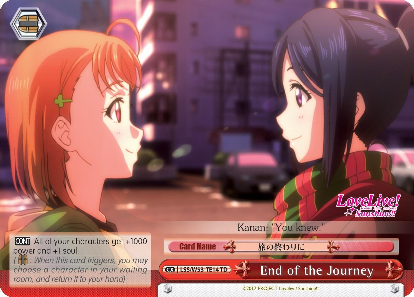 Image for End of the Journey (Love Live! Sunshine!! Extra Booster) (LSS/W53-TE14 TD) - Weiss Schwarz
