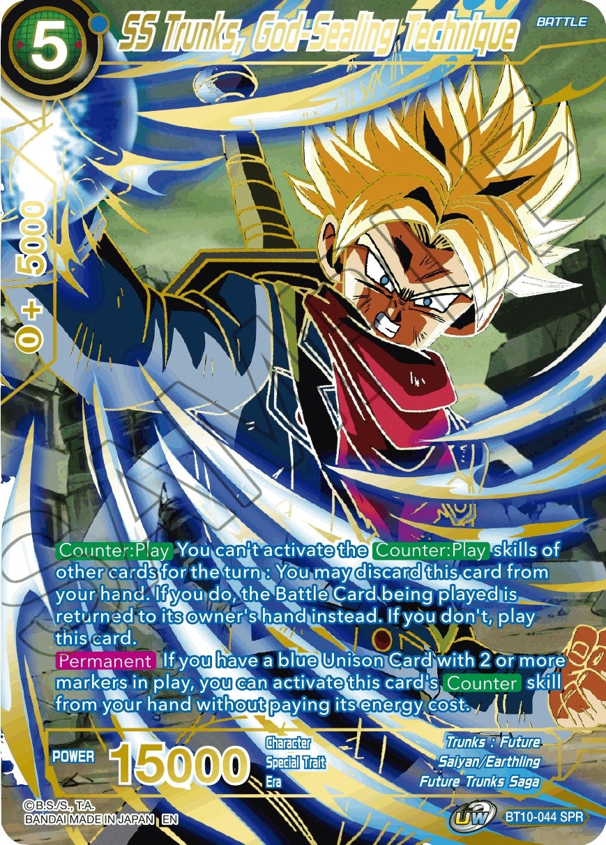 Image for SS Trunks, God-Sealing Technique (SPR) (Rise of the Unison Warrior) (BT10-044) - Dragon Ball Super: Masters