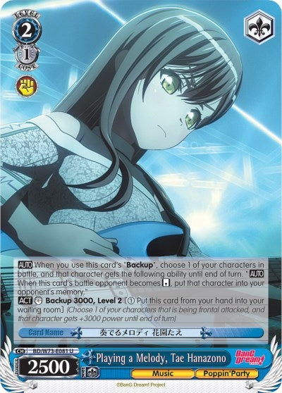 Image for Playing a Melody, Tae Hanazono (BanG Dream! Vol.2) (BD/W73-E081 U) - Weiss Schwarz