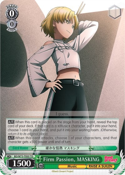 Image for Firm Passion, MASKING (BanG Dream! Vol.2) (BD/W73-TE03 TD) - Weiss Schwarz