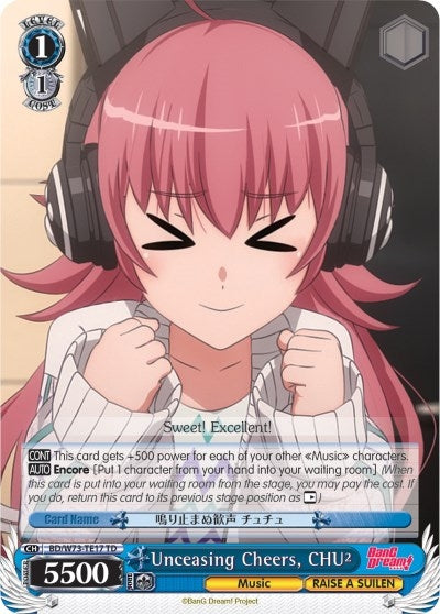Image for Unceasing Cheers, CHU² (BanG Dream! Vol.2) (BD/W73-TE17 TD) - Weiss Schwarz