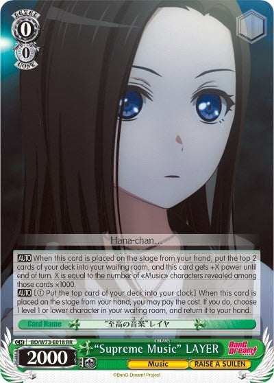 Image for "Supreme Music" LAYER (BanG Dream! Vol.2) (BD/W73-E018 RR) - Weiss Schwarz