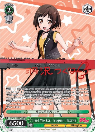 Image for Hard Worker, Tsugumi Hazawa (SPM) (B) (BanG Dream! Vol.2) (BD/W73-E033SPMb) - Weiss Schwarz