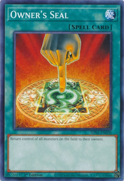 Image for Owner's Seal (Structure Deck: Sacred Beasts) (SDSA-EN030) - YuGiOh