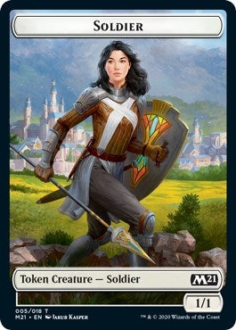 Image for Soldier // Treasure Double-sided Token (Core Set 2021) (5) - Magic: The Gathering