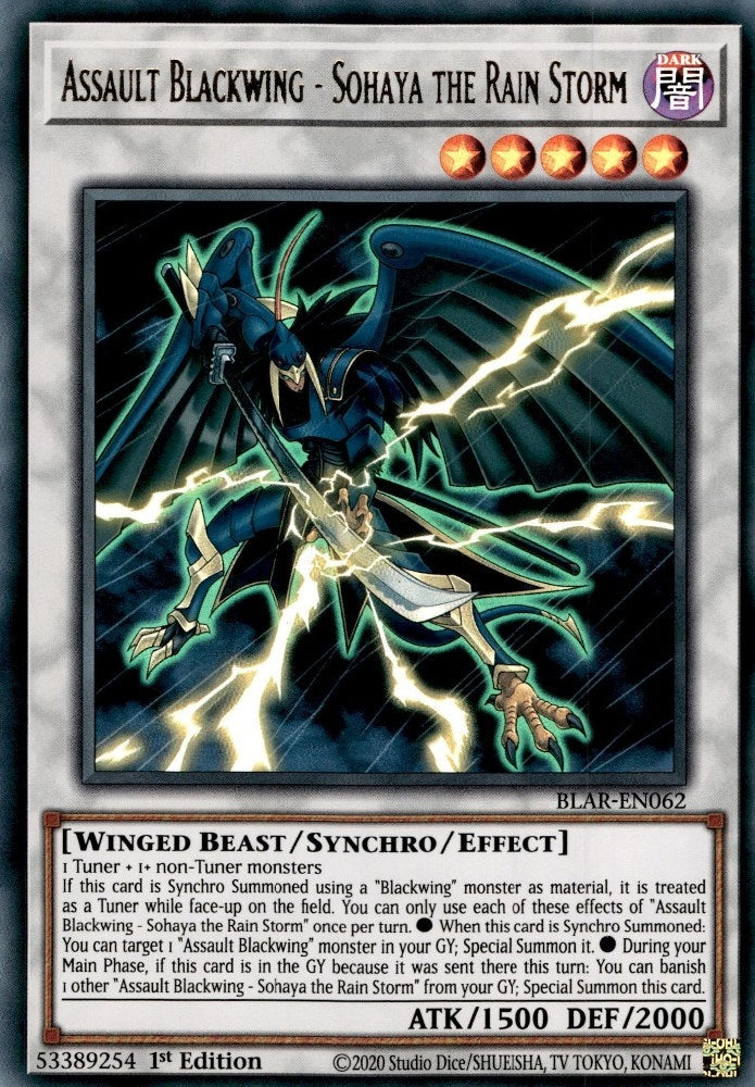 Image for Assault Blackwing - Sohaya the Rain Storm (Battles of Legend: Armageddon) (BLAR-EN062) - YuGiOh