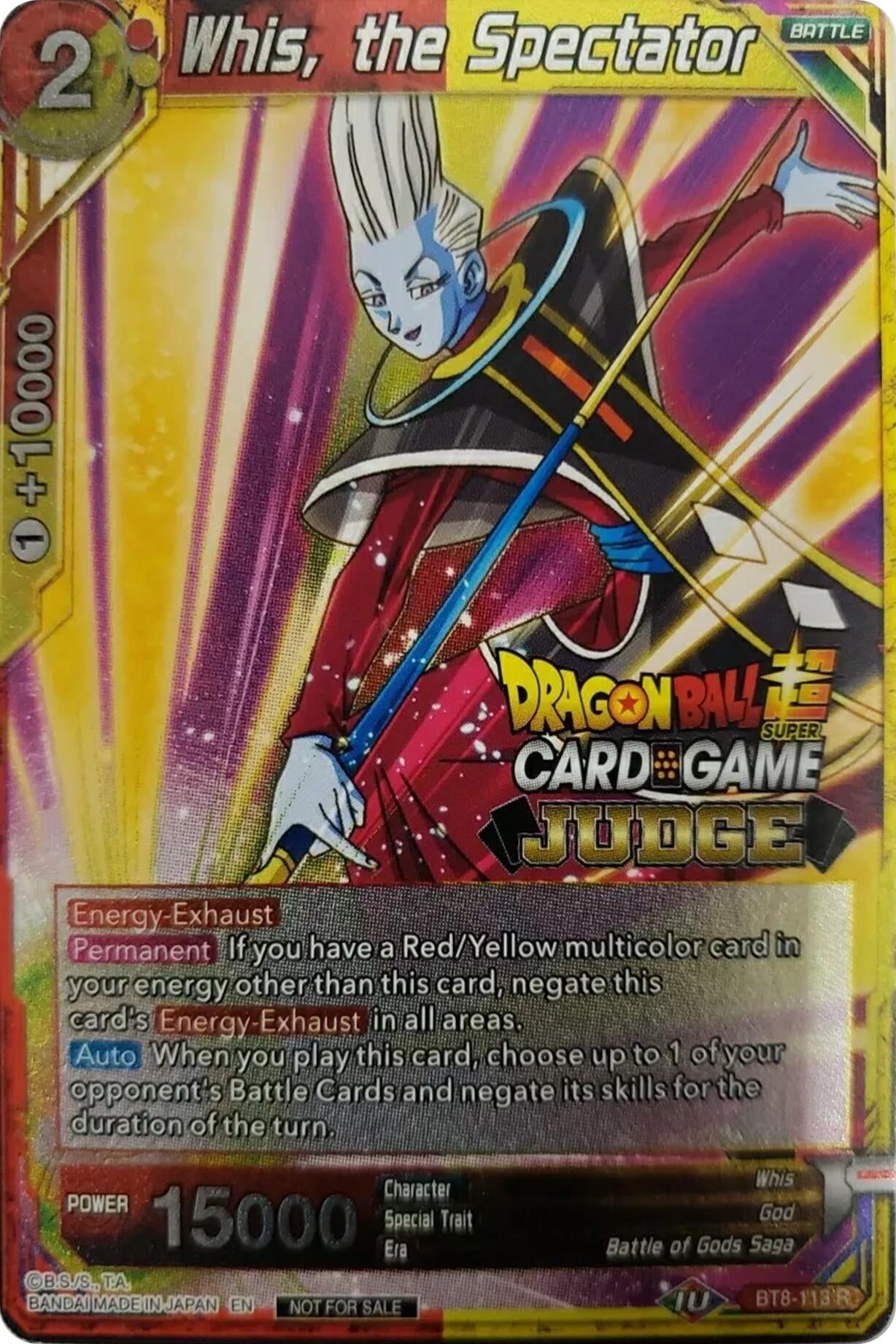 Image for Whis, the Spectator (Judge Promotion Cards) (BT8-113) - Dragon Ball Super: Masters