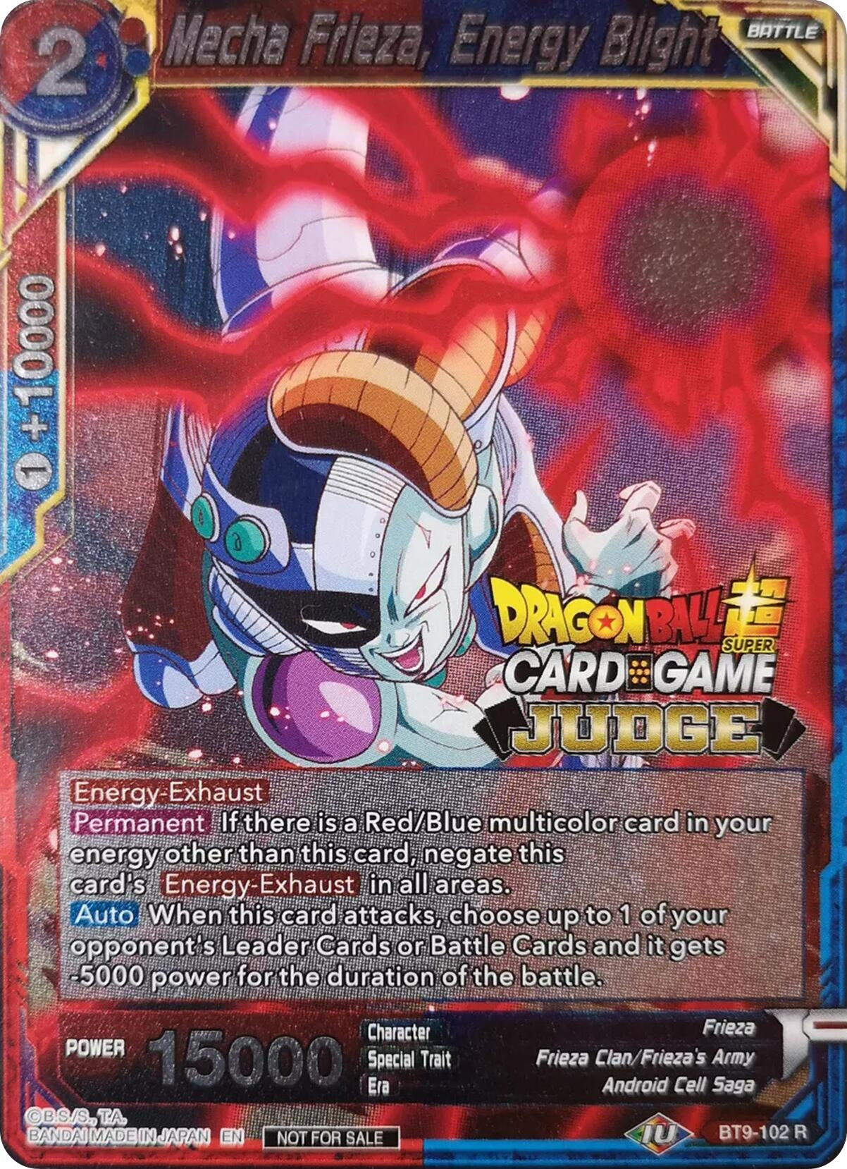 Image for Mecha Frieza, Energy Blight (Judge Promotion Cards) (BT9-102) - Dragon Ball Super: Masters