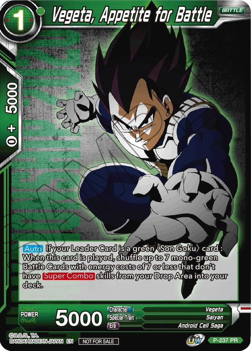 Image for Vegeta, Appetite for Battle (Promotion Cards) (P-237) - Dragon Ball Super: Masters