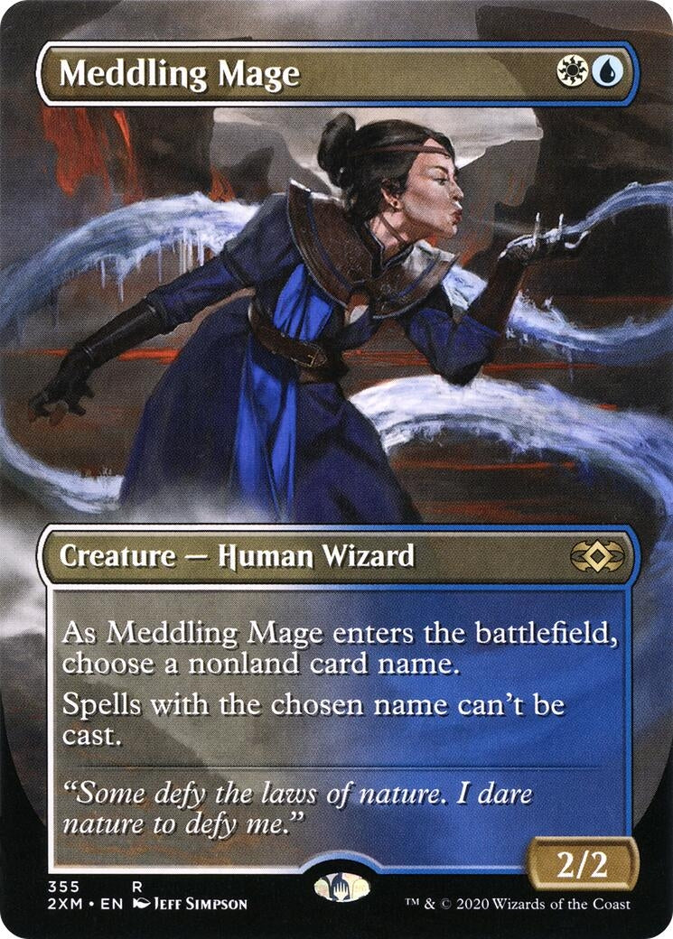 Image for Meddling Mage (Borderless) (Double Masters) (355) - Magic: The Gathering