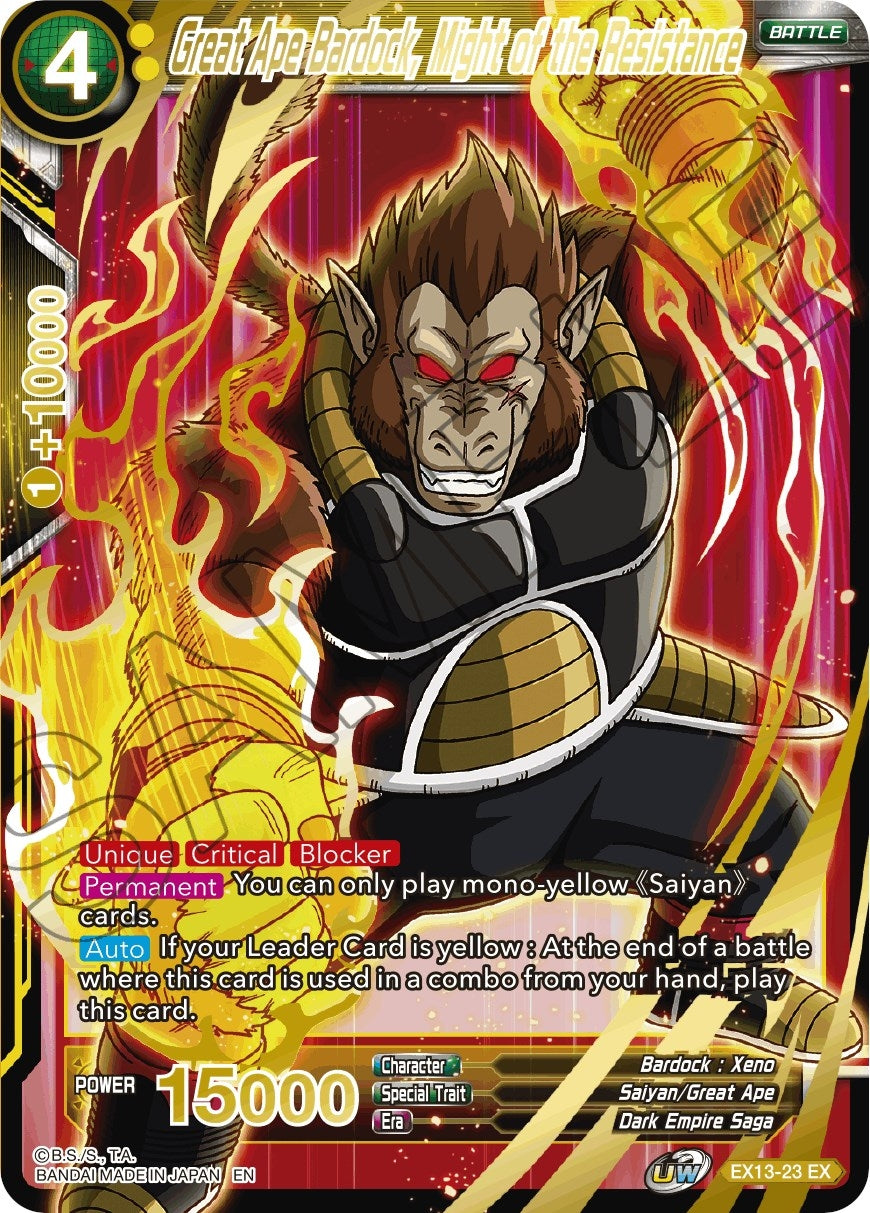 Image for Great Ape Bardock, Might of the Resistance (Special Anniversary Set 2020) (EX13-23) - Dragon Ball Super: Masters