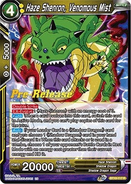 Image for Haze Shenron, Venomous Mist (Rise of the Unison Warrior Pre-Release Cards) (BT10-117) - Dragon Ball Super: Masters