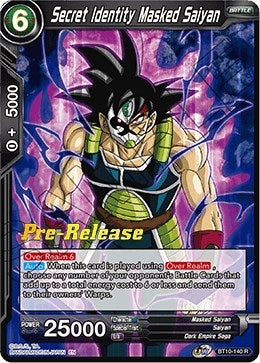 Image for Secret Identity Masked Saiyan (Rise of the Unison Warrior Pre-Release Cards) (BT10-140) - Dragon Ball Super: Masters