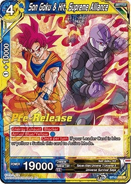 Image for Son Goku & Hit, Supreme Alliance (Rise of the Unison Warrior Pre-Release Cards) (BT10-145) - Dragon Ball Super: Masters