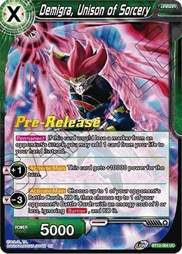 Image for Demigra, Unison of Sorcery (Rise of the Unison Warrior Pre-Release Cards) (BT10-064) - Dragon Ball Super: Masters