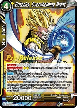 Image for Gotenks, Overwhelming Might (Rise of the Unison Warrior Pre-Release Cards) (BT10-111) - Dragon Ball Super: Masters