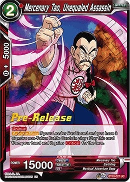 Image for Mercenary Tao, Unequaled Assassin (Rise of the Unison Warrior Pre-Release Cards) (BT10-027) - Dragon Ball Super: Masters
