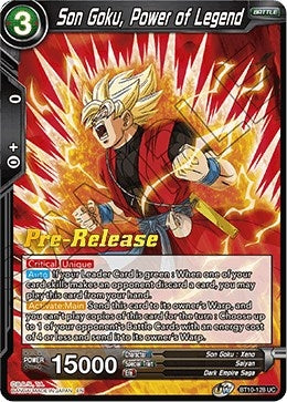 Image for Son Goku, Power of Legend (Rise of the Unison Warrior Pre-Release Cards) (BT10-128) - Dragon Ball Super: Masters