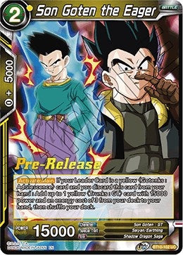 Image for Son Goten the Eager (Rise of the Unison Warrior Pre-Release Cards) (BT10-102) - Dragon Ball Super: Masters