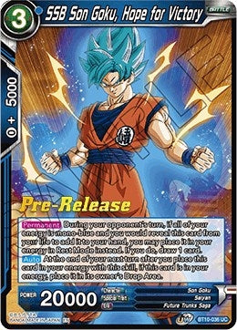 Image for SSB Son Goku, Hope for Victory (Rise of the Unison Warrior Pre-Release Cards) (BT10-036) - Dragon Ball Super: Masters