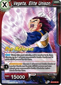 Image for Vegeta, Elite Unison (Rise of the Unison Warrior Pre-Release Cards) (BT10-005) - Dragon Ball Super: Masters