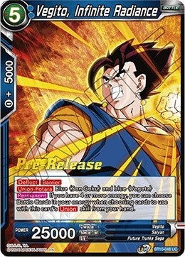 Image for Vegito, Infinite Radiance (Rise of the Unison Warrior Pre-Release Cards) (BT10-046) - Dragon Ball Super: Masters