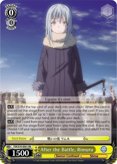 Image for After the Battle, Rimuru (That Time I Got Reincarnated as a Slime) (TSK/S70-E001 RR) - Weiss Schwarz