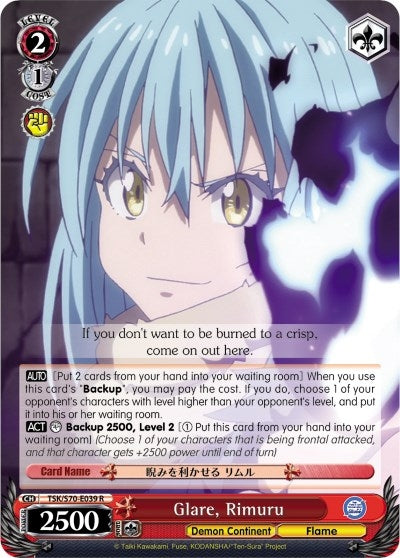 Image for Glare, Rimuru (That Time I Got Reincarnated as a Slime) (TSK/S70-E039 R) - Weiss Schwarz