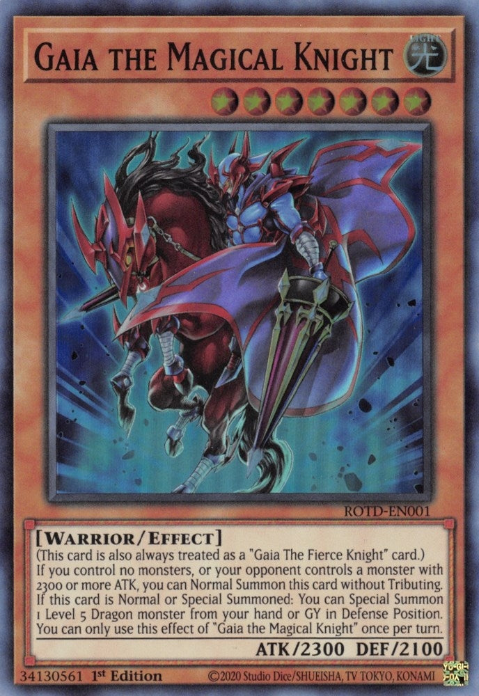 Image for Gaia the Magical Knight (Rise of the Duelist) (ROTD-EN001) - YuGiOh