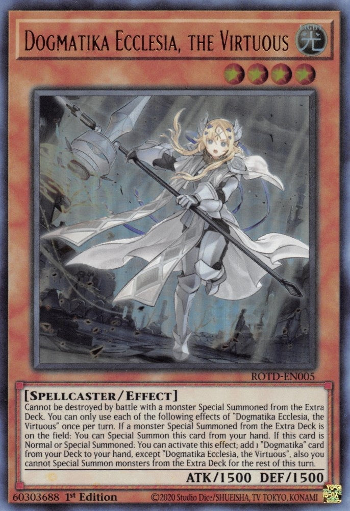 Image for Dogmatika Ecclesia, the Virtuous (Rise of the Duelist) (ROTD-EN005) - YuGiOh
