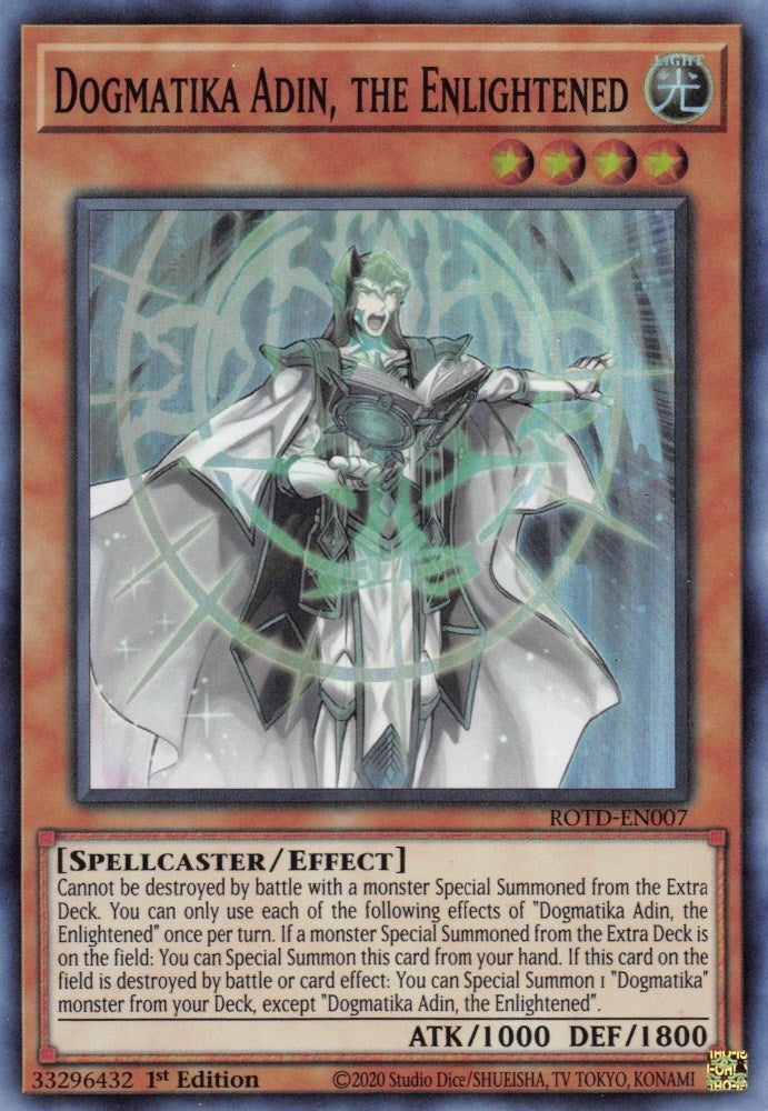 Image for Dogmatika Adin, the Enlightened (Rise of the Duelist) (ROTD-EN007) - YuGiOh