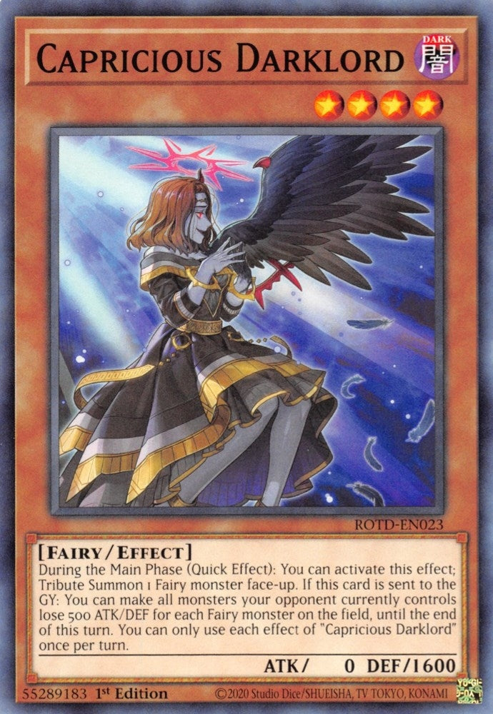 Image for Capricious Darklord (Rise of the Duelist) (ROTD-EN023) - YuGiOh
