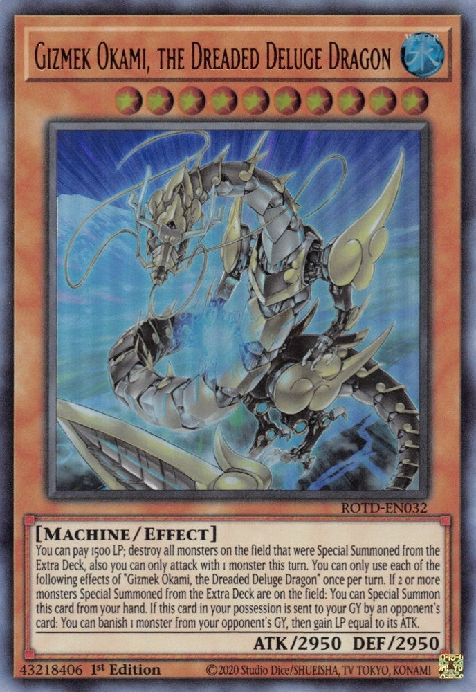 Image for Gizmek Okami, the Dreaded Deluge Dragon (Rise of the Duelist) (ROTD-EN032) - YuGiOh