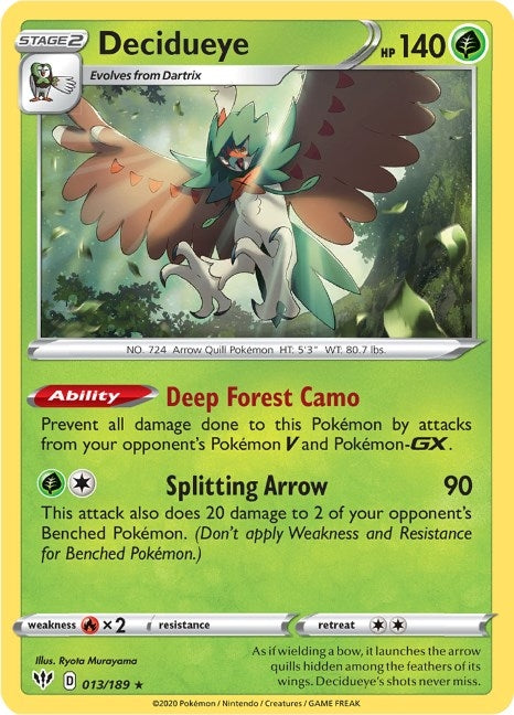 Image for Decidueye (SWSH03: Darkness Ablaze) (013/189) - Pokemon