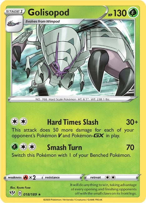 Image for Golisopod (SWSH03: Darkness Ablaze) (018/189) - Pokemon