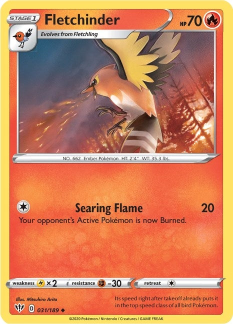 Image for Fletchinder (SWSH03: Darkness Ablaze) (031/189) - Pokemon