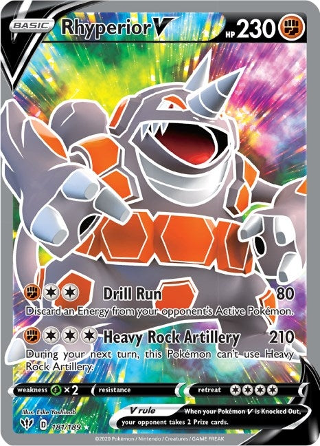 Image for Rhyperior V (Full Art) (SWSH03: Darkness Ablaze) (181/189) - Pokemon
