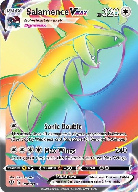 Image for Salamence VMAX (Secret) (SWSH03: Darkness Ablaze) (194/189) - Pokemon