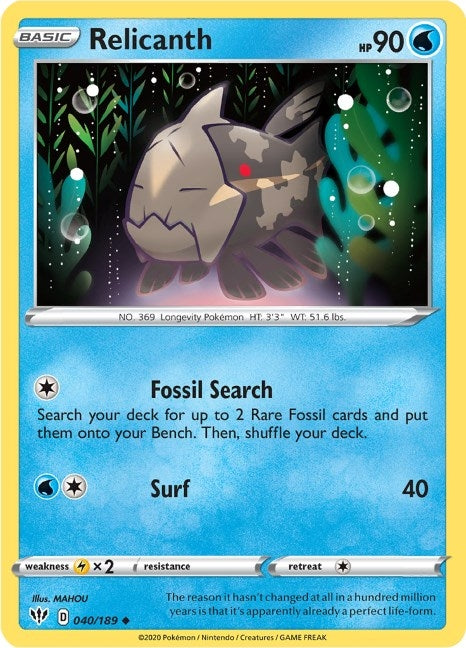 Image for Relicanth (SWSH03: Darkness Ablaze) (040/189) - Pokemon