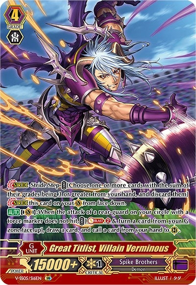 Image for Great Titlist, Villain Verminous (SR) (V-SS05: Premium Collection 2020) (V-SS05/S16EN) - Cardfight Vanguard