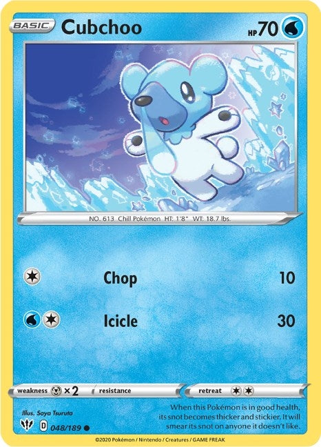 Image for Cubchoo (SWSH03: Darkness Ablaze) (048/189) - Pokemon