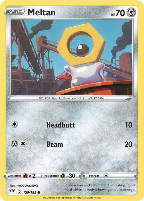 Image for Meltan (SWSH03: Darkness Ablaze) (129/189) - Pokemon
