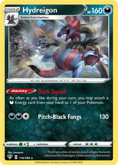Image for Hydreigon (SWSH03: Darkness Ablaze) (110/189) - Pokemon