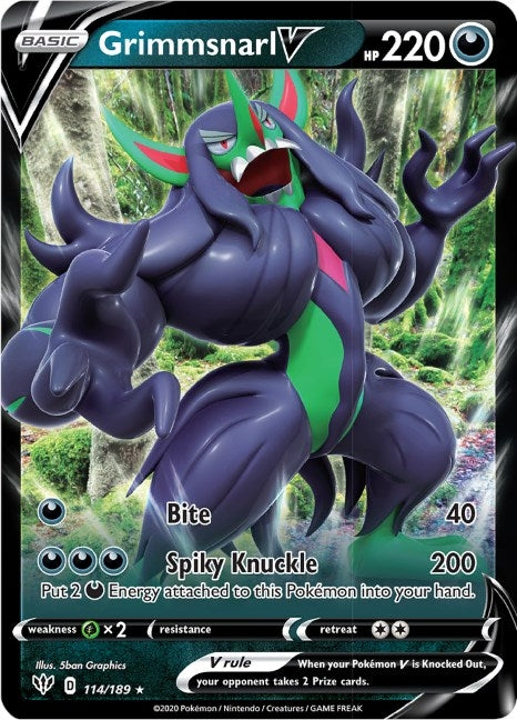 Image for Grimmsnarl V (SWSH03: Darkness Ablaze) (114/189) - Pokemon
