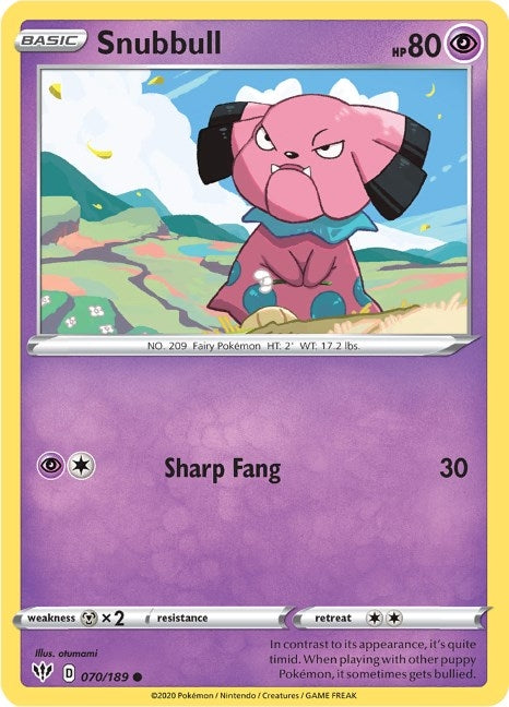 Image for Snubbull (SWSH03: Darkness Ablaze) (070/189) - Pokemon
