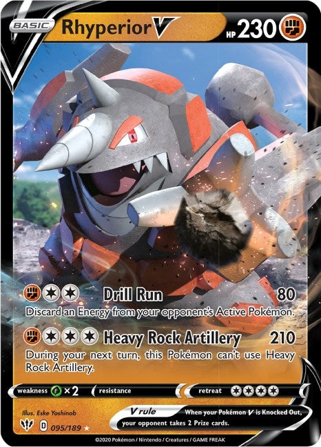 Image for Rhyperior V (SWSH03: Darkness Ablaze) (095/189) - Pokemon