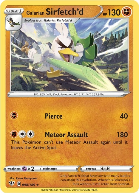 Image for Galarian Sirfetch'd - 98/189 (Cracked Ice holo) (Deck Exclusives) (098/189) - Pokemon