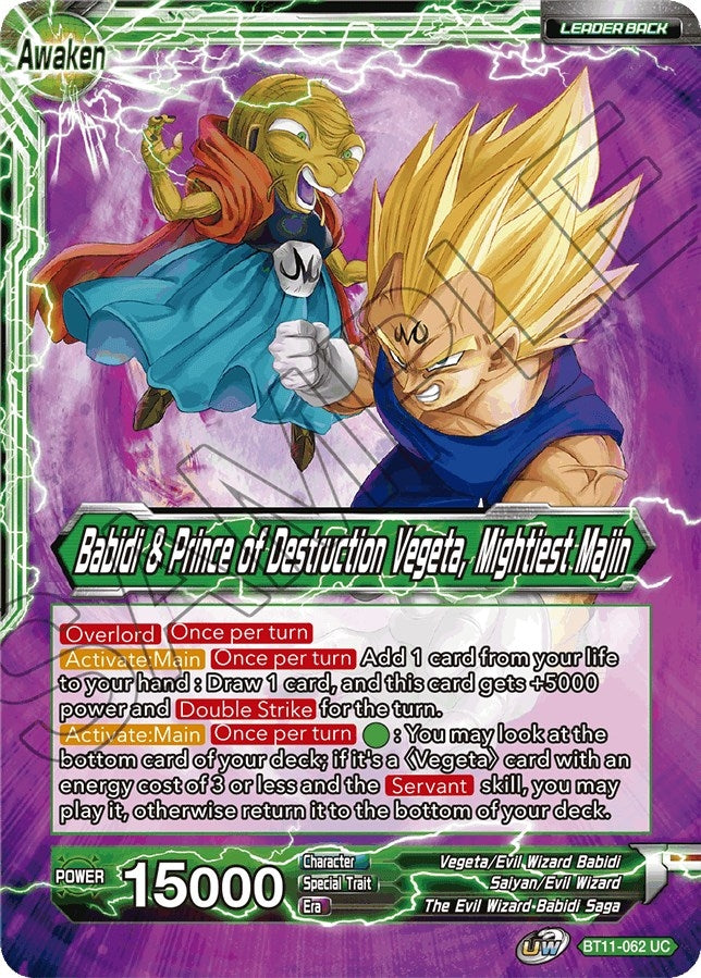 Image for Vegeta & Babidi // Babidi & Prince of Destruction Vegeta, Mightiest Majin (Vermilion Bloodline) (BT11-062) - Dragon Ball Super: Masters