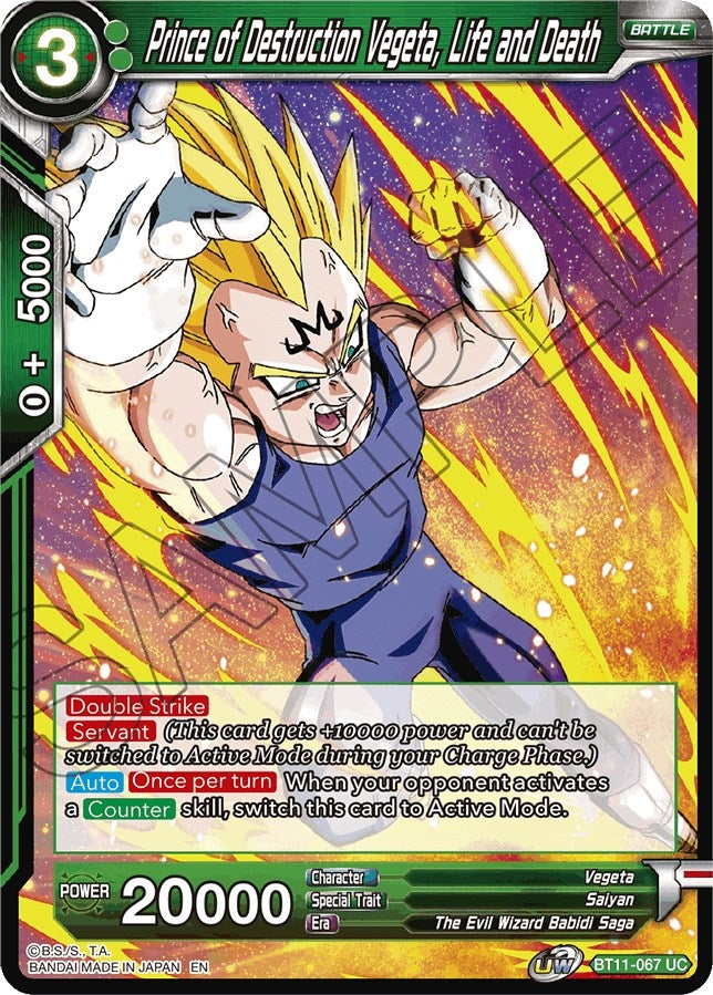 Image for Prince of Destruction Vegeta, Life and Death (Vermilion Bloodline) (BT11-067) - Dragon Ball Super: Masters