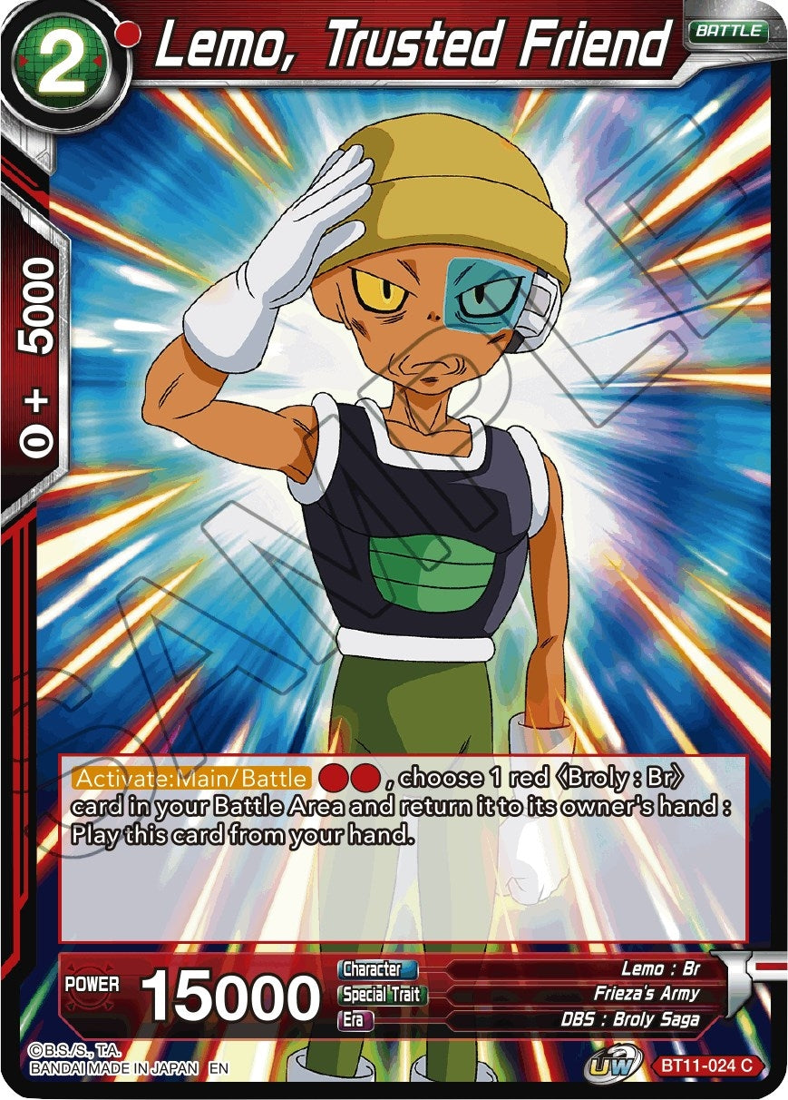 Image for Lemo, Trusted Friend (Vermilion Bloodline) (BT11-024) - Dragon Ball Super: Masters